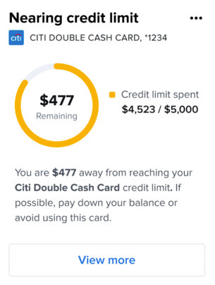 Credit card close to limit