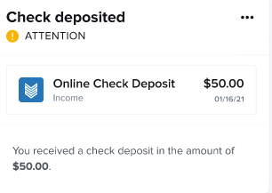 Check deposit